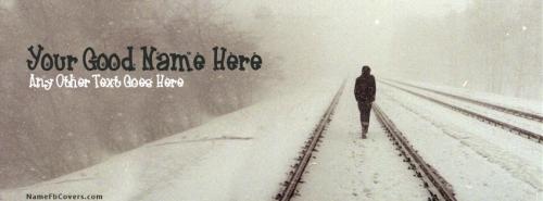 Alone Winter Guy FB Cover With Name 