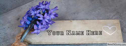 Beautiful Blue Flowers FB Cover With Name 