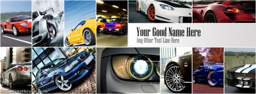 Beautiful Cars FB Cover With Name 