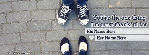 Couple Shoes FB Cover With Name 