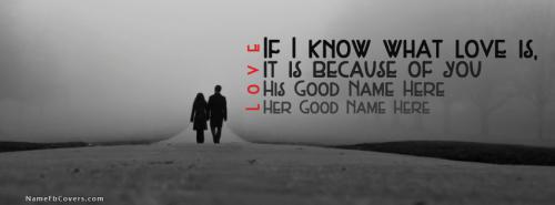 Couple Walking FB Cover With Name 