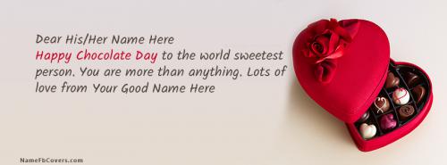 Happy Chocolate Day FB Cover With Name 