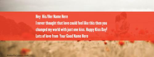 Happy Kiss Day FB Cover With Name 