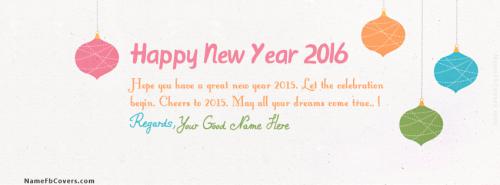 Happy New Year FB Cover With Name 
