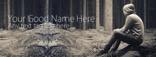 Alone Boy in Forest FB Cover With Name 