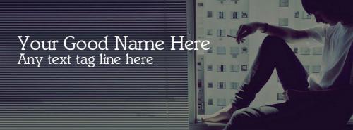 Alone Boy Smoking FB Cover With Name 