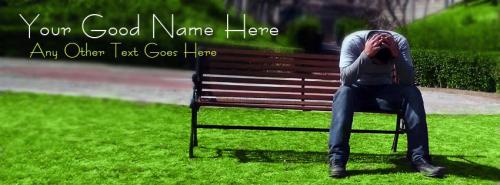 Alone Depressed Boy FB Cover With Name 