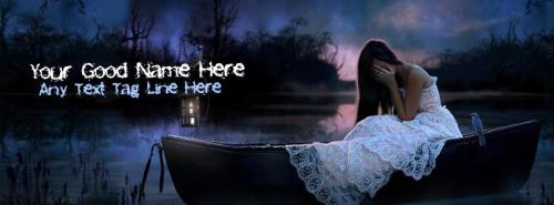 Alone girl on boat FB Cover With Name 