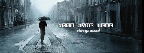 Always Alone FB Cover With Name 