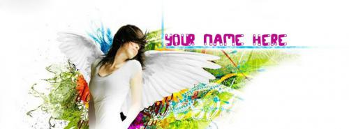 Angel Girl FB Cover With Name 