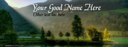Beautiful Lake FB Cover With Name 