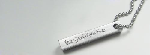 Beautiful Silver Pendant FB Cover With Name 