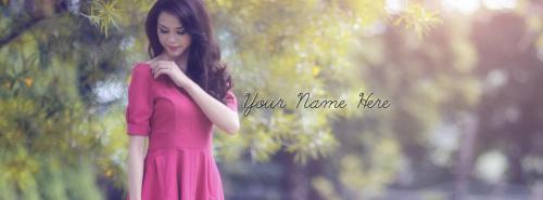 Beautiful Smiling Girl FB Cover With Name 