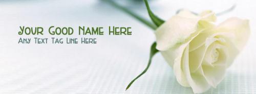 Beautiful White Rose FB Cover With Name 
