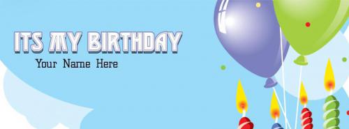 Birthday Balloons FB Cover With Name 