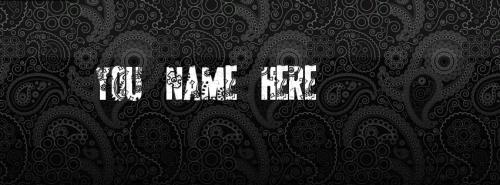 Black Pattern FB Cover With Name 