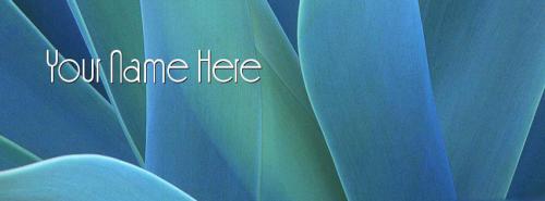 Blue Flower Leaves FB Cover With Name 