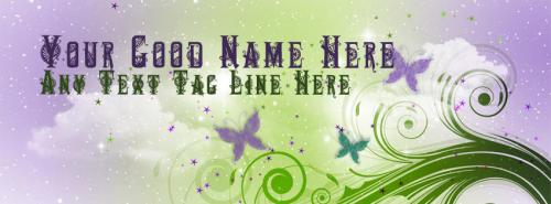 Butterflies and shining stars FB Cover With Name 