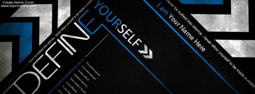 Define Yourself FB Cover With Name 