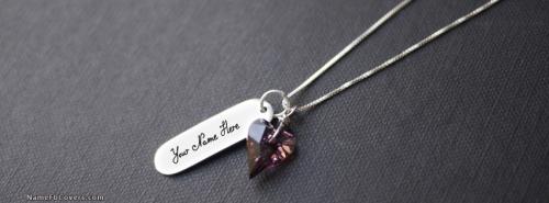 Diamond Heart Necklace FB Cover With Name 