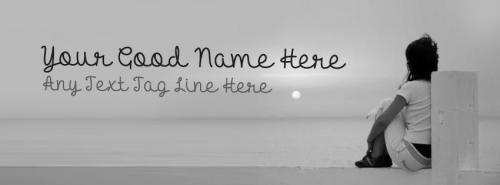 Girl and Sea View FB Cover With Name 