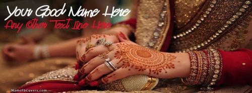 Girl Wedding Hands FB Cover With Name 