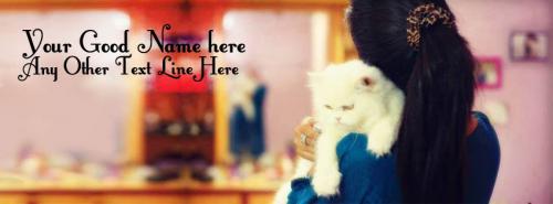 Girl with Cat FB Cover With Name 