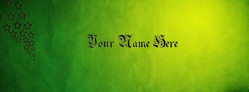 Green Gothic Style FB Cover With Name 