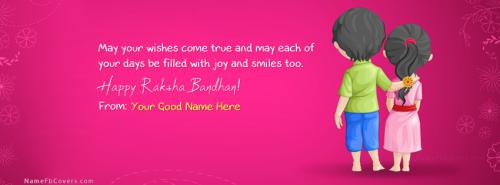 Happy Rakhi Wish FB Cover With Name 