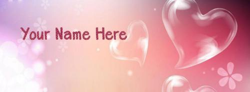 Heart Bubbles FB Cover With Name 