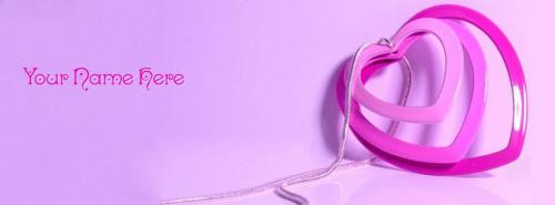 Hearts Love Locket FB Cover With Name 