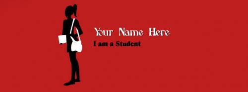 I am a Student - Girl FB Cover With Name 