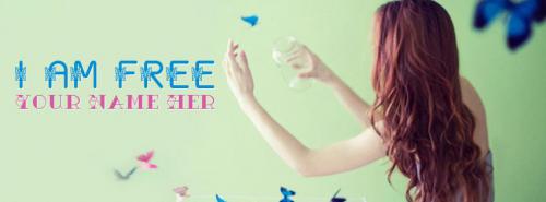I Am Free FB Cover With Name 