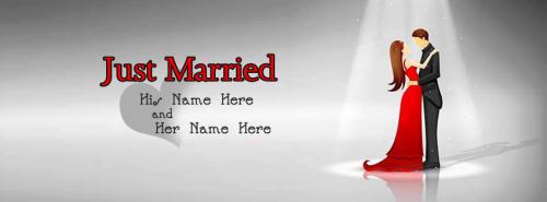 Just Married FB Cover With Name 