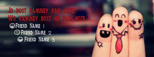 Kaminey Dost FB Cover With Name 