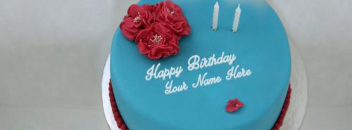 Lovely Ice Cream Cake FB Cover With Name 