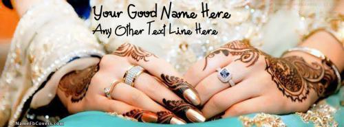 Lovely Wedding Hands FB Cover With Name 