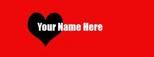 Red and Black Heart FB Cover With Name 