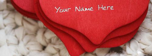 Red Heart FB Cover With Name 