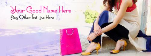 Shopping Girl FB Cover With Name 