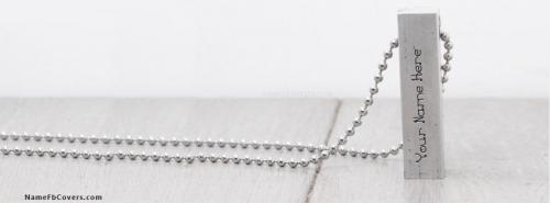 Silver Heavy Pendant FB Cover With Name 