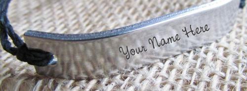 Silver Personalized Bracelet FB Cover With Name 