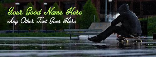 Skate Boy in Rain FB Cover With Name 