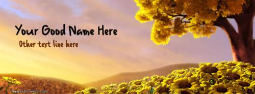 Sun Flower World FB Cover With Name 