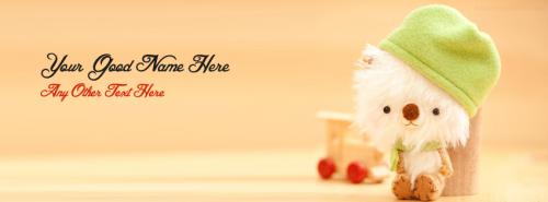 Very Cute Teddy Bear FB Cover With Name 