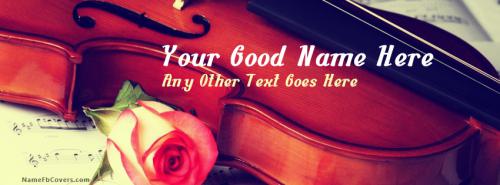 Violin And Rose FB Cover With Name 