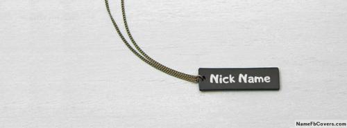 Nick Name Mat Black Bar Necklace FB Cover With Name 