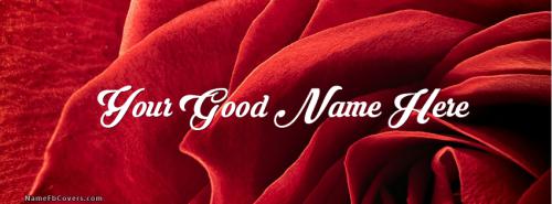 Red Rose Closeup FB Cover With Name 