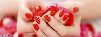 Beautiful Red Nails Girl Facebook Cover Photos