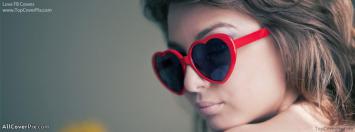 Cute Heart Glasses Girl Facebook Cover Photos